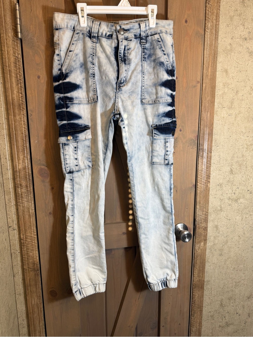 VIP Light Blue and Navy Tie-Dye Denim Jeans